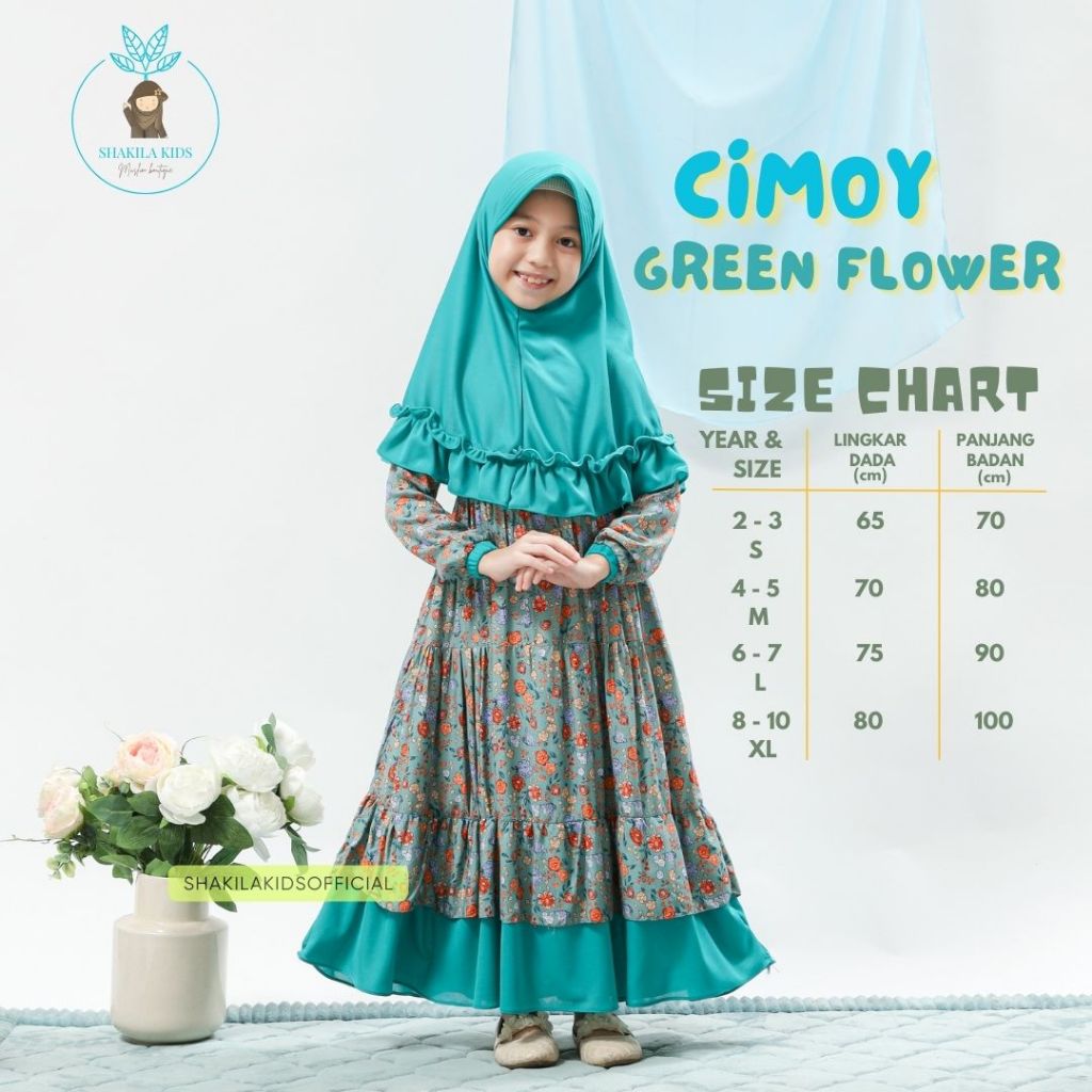 Gamis Anak Shakila Kids Model Cimoy | Gamis Premium Set Kerudung | Gamis Muslimah Original Murah | G