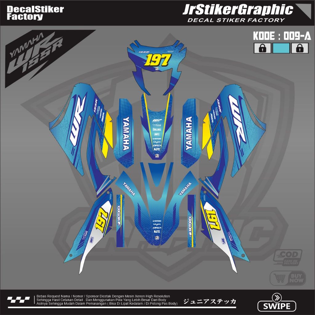 (BISA COD) Decal WR155 Full Body Variasi- Decal WR Supermoto Stiker Dekal Motor Yamaha WR 155 -STIKE