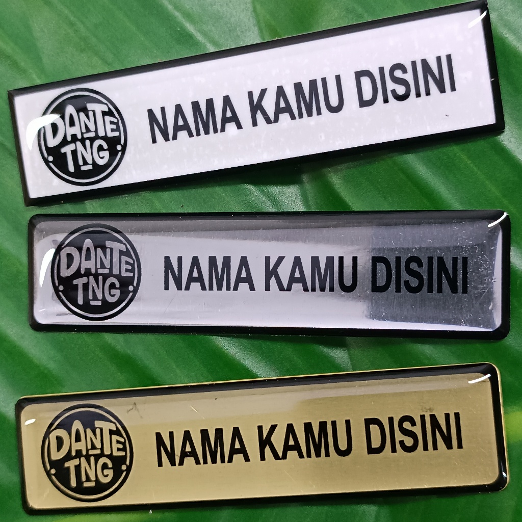 

papan nama dada name tag custom nametag badge peniti magnet - model D