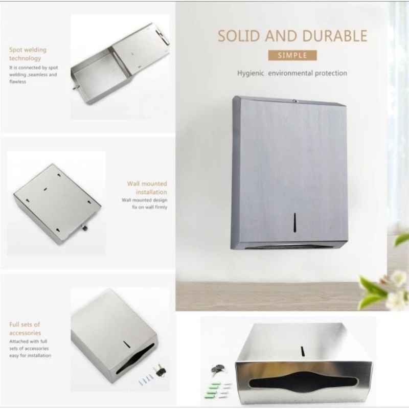 Tempat Tissue Multifold Stainless JUMBO Kitchen Towel Paper Dispenser Triton 0505B