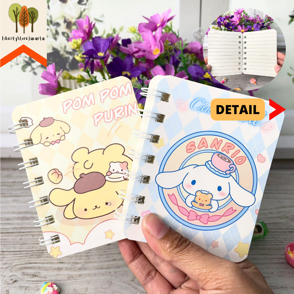 

Buku Spiral Jurnal Ukuran A7 Model Pompurin Cinnamoroll Sanrio Notebook Alat Tulis Sekolah Stationery