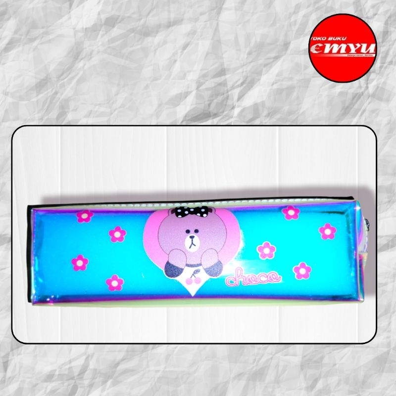

Kotak Pensil / Pensil Case Resleting Hologram Happy Bear