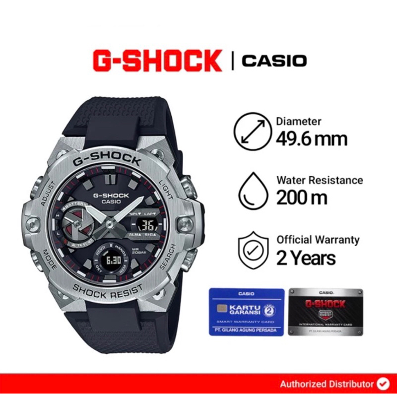 Jam Tangan Pria Casio G-Shock GST-B400-1ADR / GST-B400-1A Original