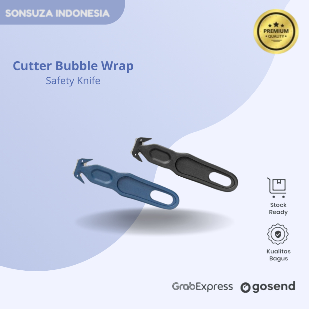 Pisau Cutter Pemotong Bubble Wrap - Buka Paket - Kardus | Safety Knife