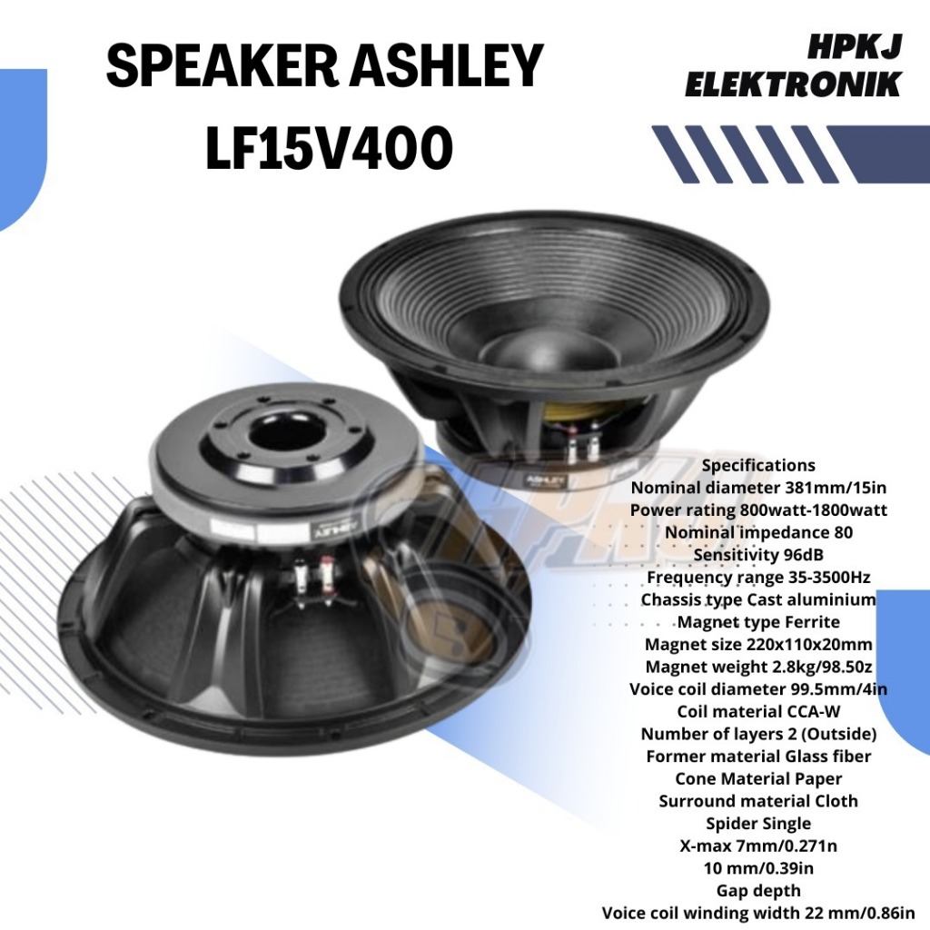 SPEAKER ASHLEY LF15V400 ashley LF 15 V400 LF 15 V 400 15 inch 15V400