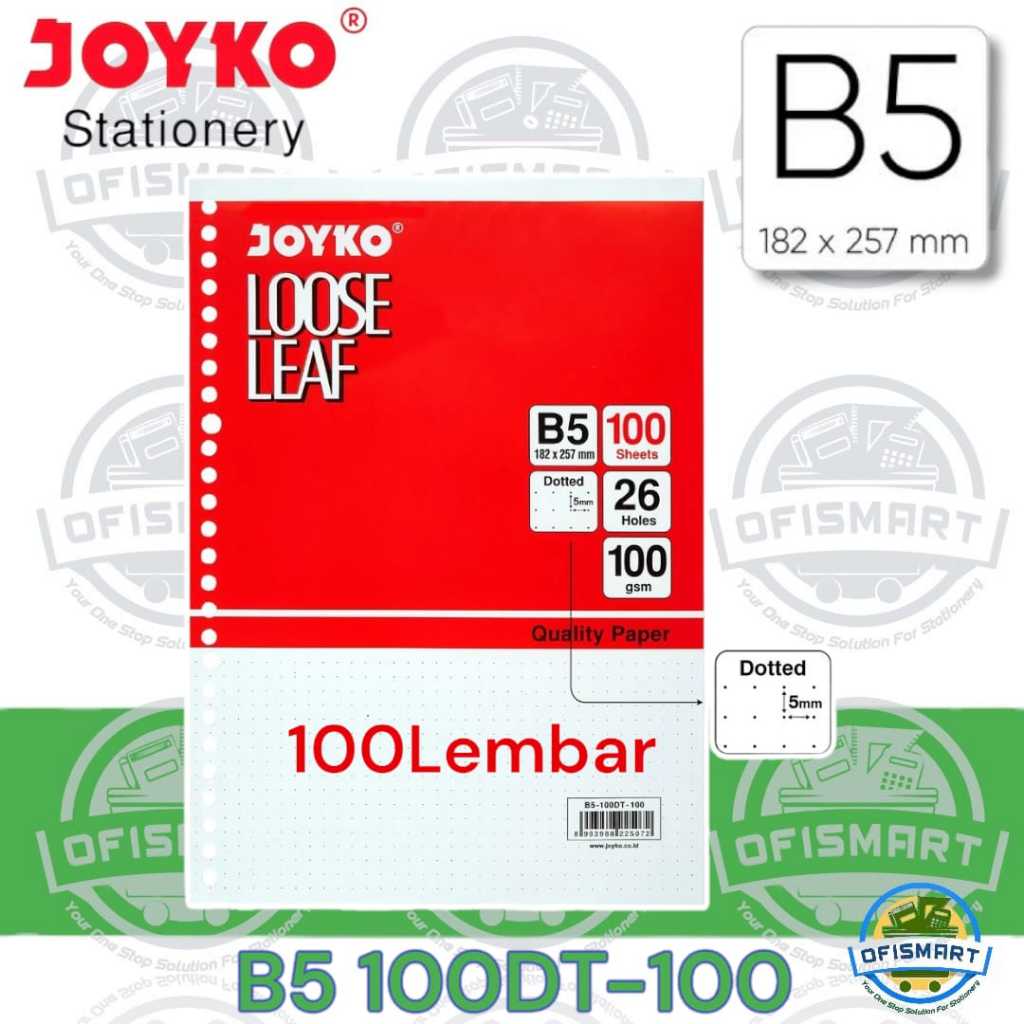 

Joyko Loose Leaf Kertas File Binder B5 100DT-100 | Dotted