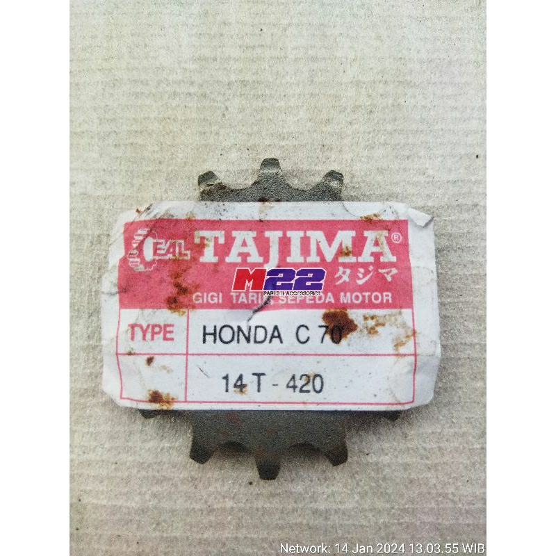 SPROCKET DRIVE  gir gear depan Honda C70 C700 C 70 700 420-14T