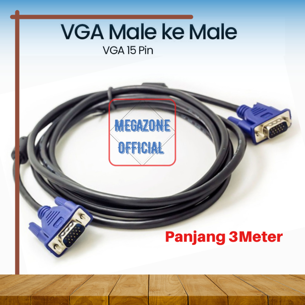 Kabel VGA 3 Meter Male to Male kabel VGA to VGA 3m