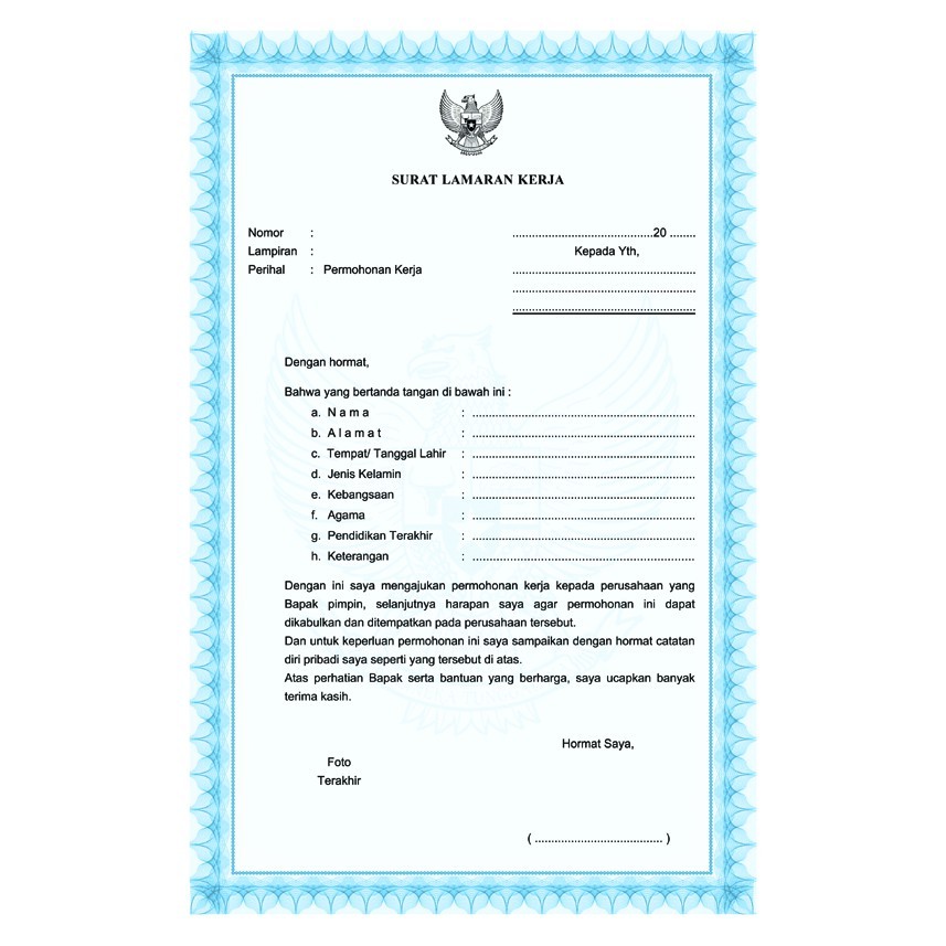 

333 Lamaran Kerja Isi 500 Lembar [ 1 Pak ]