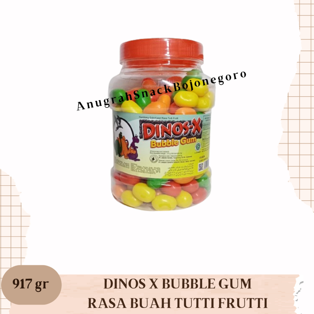 

Dinos X Bubble Gum Rasa Buah Tutti Frutti 917gr