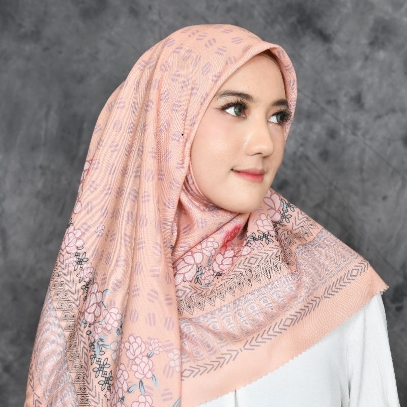 HIJAB PRINTING - HIJAB SEGI EMPAT MOTIF SIZE 115 X 115