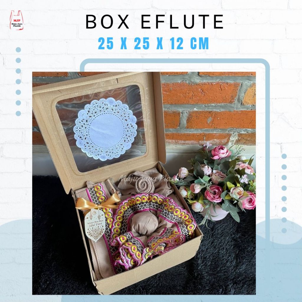 Box Corrugated Window EFlute 25x25x12 Dos Kue Tart cake box ulang tahun birthday dus tart box kue
