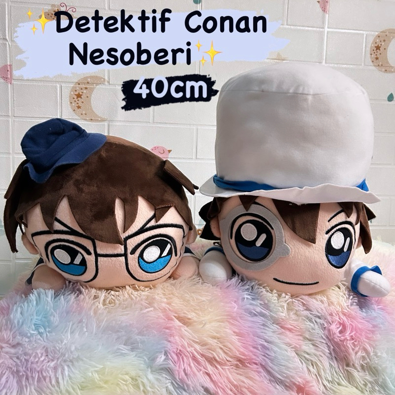 DETEKTIF CONAN NESOBERI 40CM|Conan Jumbo|Boneka Conan Nesoberi plush