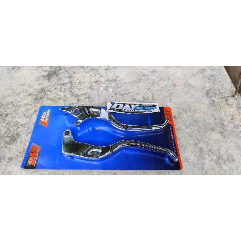 TUAS HANDEL KOPLING SET GAGANG REM KANAN KIRI UNIVERSAL MOTOR KOPLING WARNA CROM KROM DAN HITAM HAND