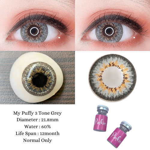 COD Softlens My Puffy 3 Tone Grey 21.8mm Wedding Lens by Pinkisoftlens - soplen grey normal only