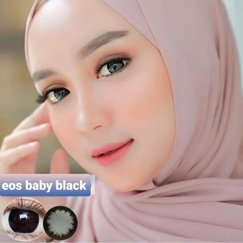 Softlens eos baby 15mm - lensa mata choco black normal minus tinggi