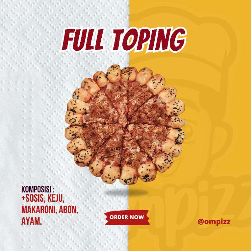 

Small Full Toping Pizza | 6 Slices | Pizza Merakyat l