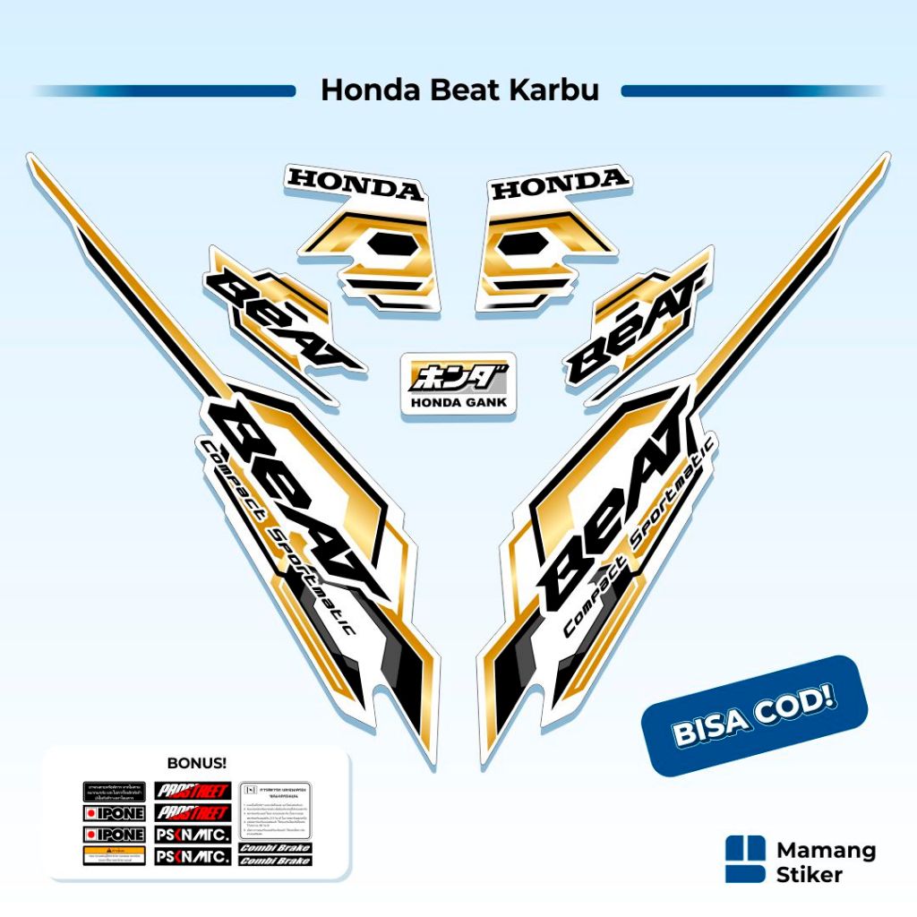 Striping Beat Karbu 110 Variasi (4) 2008 2009 2010 2011 2012 Vietnam Carbu Style Icon Thailand Api A