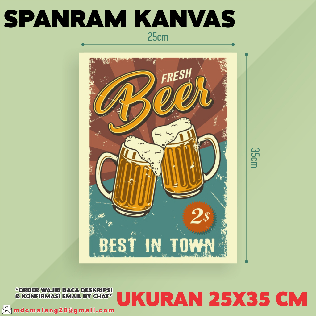 CETAK FOTO CANVAS + SPANRAM CUSTOM FULL UKURAN 25X35 CM