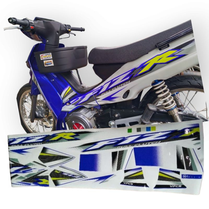 Striping sticker fiz r F1 ZR 2004 custom biru putih merah putih hitam putih kuning putih tosca body 