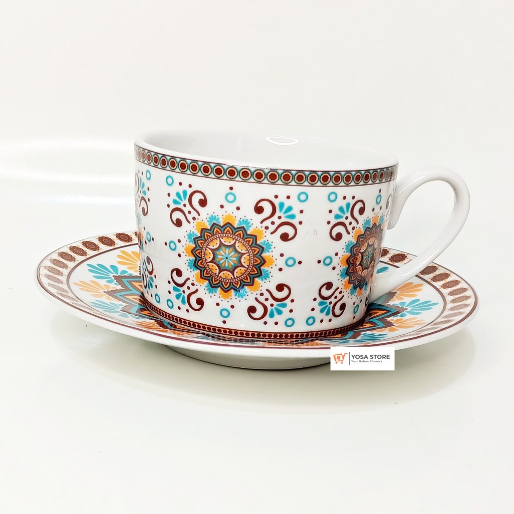 Cangkir Keramik Kopi Motif Marakesh Kedaung Home  - 2 Pcs
