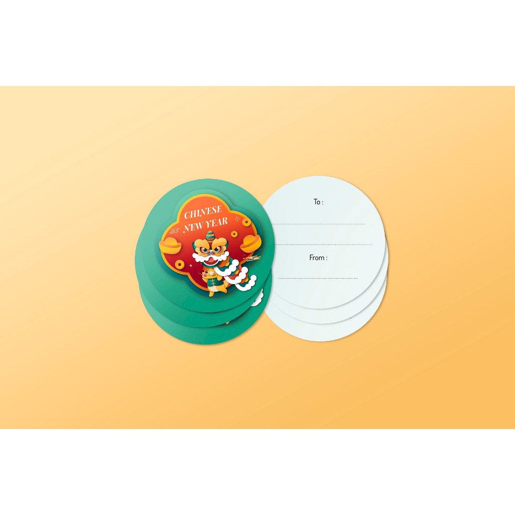 

Stiker dan Hang Tag Bulat tema Imlek Chinese New Year Dragon - perpack