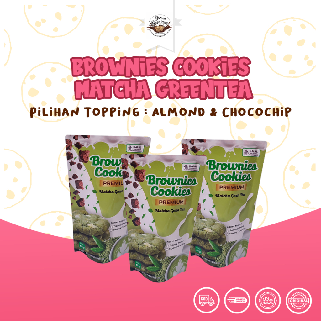 

BROWNIES COOKIES PREMIUM MATCHA GREENTEA (65gr) by Blessed Brownies