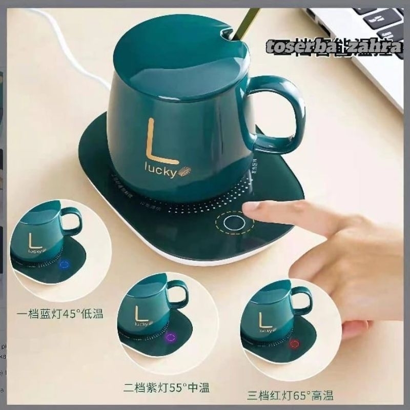 Gelas Penghangat Listrik | Cangkir Keramik Pemanas Listrik | Gelas Set Keramik Cangkir | SetLengkap 