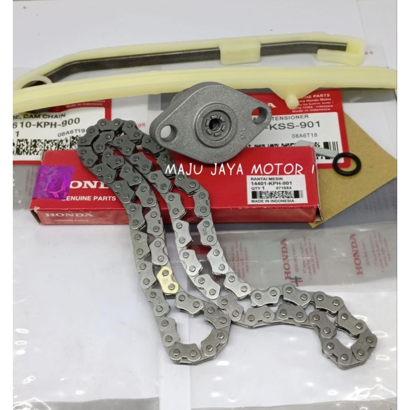 Paket Rantai keteng+Lidah Tensioner+Tonjokan keteng Honda Supra X 125 fi old th 2007-2013