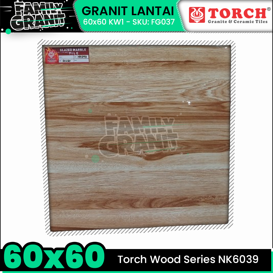 Granit Motif Kayu 60x60 Torch NK6039 Wood Series Super Glossy KW1
