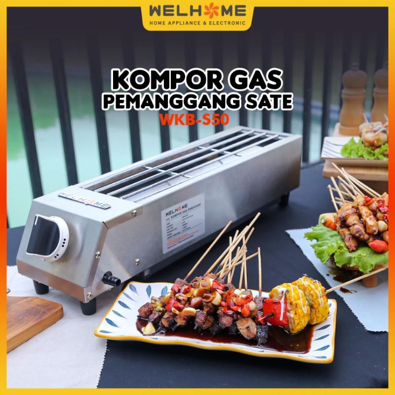 Kompor Gas Pemanggang Sate Welhome WKB-S50 Panjang 50cm