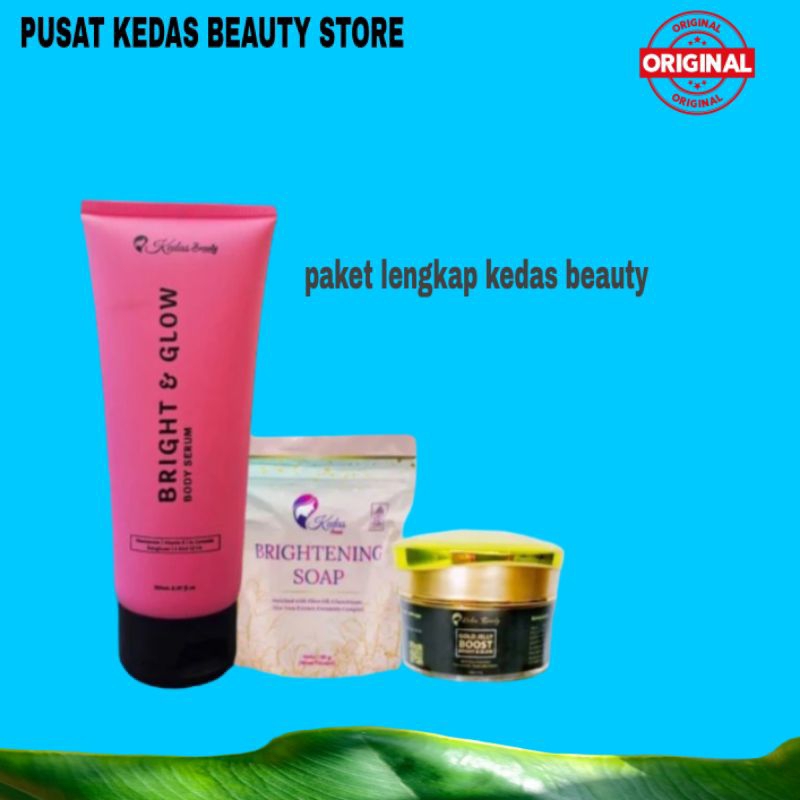 PAKET KEDAS BEAUTY ORIGINAL BPOM HALAL RI sabun kedas beauty ORI  gold jelly new bodyserum Kedas bea
