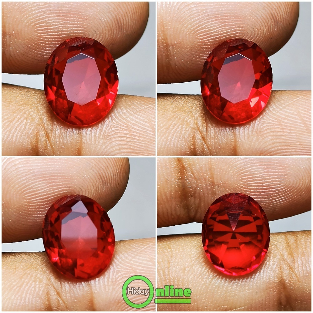 BATU PERMATA MERAH SIAM / MERAH DELIMA OVAL CUTTING