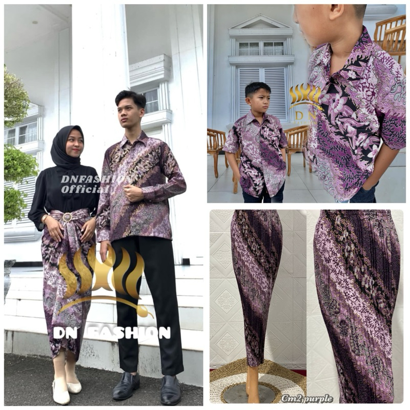 COD/MOTIF CM2 LILAC/BATIK COUPLE KELUARGA/COUPLE KEMEJA BATIK/KEMEJA BATIK ANAK/ROK LILIT BATIK/ROK 