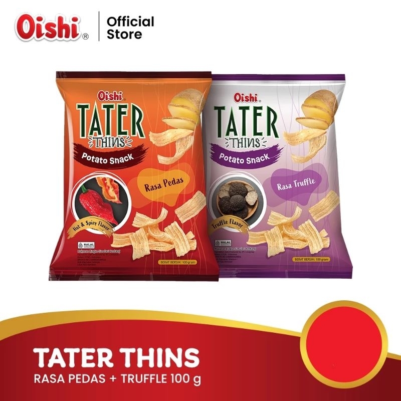 

Oishi TATER THINS Snack Kentang rasa truffle / pedas 100 gram