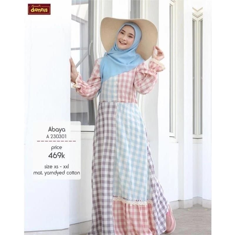 ABAYA DANNIS DEWASA A 230301 KOTAK & SALUR  size S, M, L
