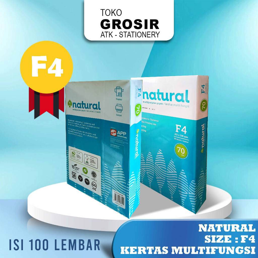 

(100 Lembar F4) Kertas HVS Ukuran F4 70 gsm Natural 100 Lembar