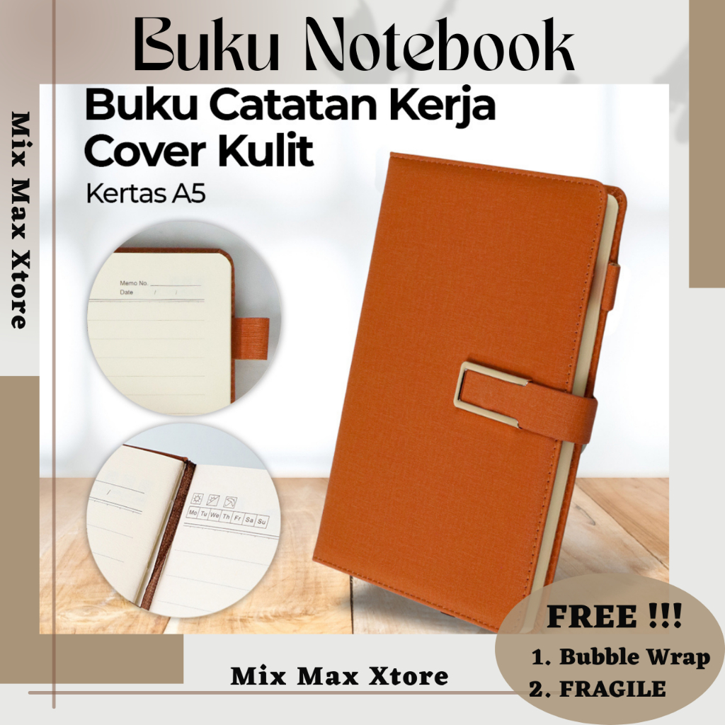

Notebook Buku Jurnal Catatan Diary Cover Kulit A5