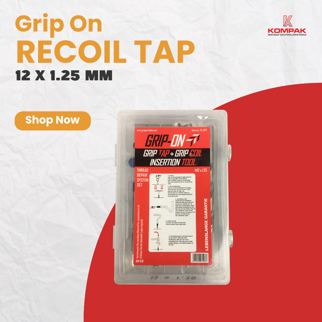 TAP RECOIL SET GRIP-ON M12x1.25 / GRIP ON M12 x 1.25