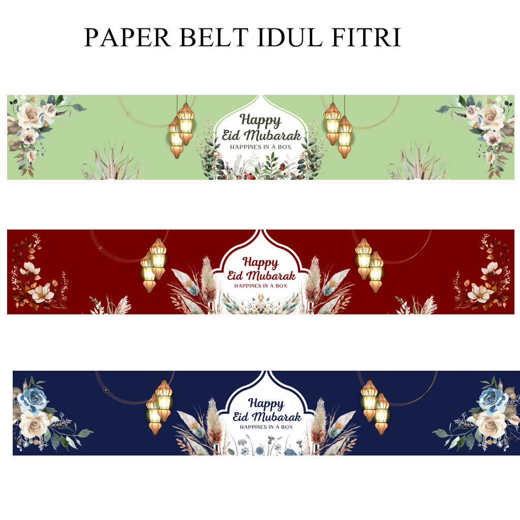 Paper BELT Idul Fitri Lebaran / Sabuk TOPLES Idul Fitri / Label Panjang Hampers Lebaran / Paper Slee