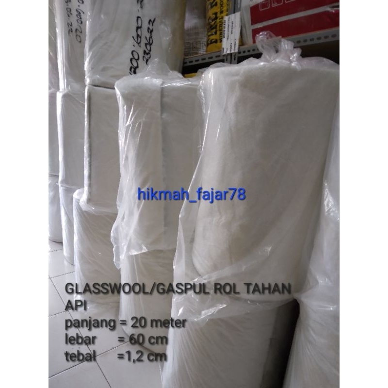 GLASSWOOL ROLL PUTIH TAHAN API
