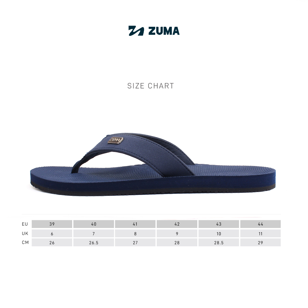 Zuma Men Hanzo 2 Navy, Sandal Jepit Pria Karet Polos, Biru Tua
