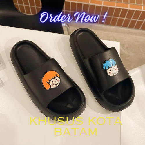 ☘️ GSGalery - KHUSUS KOTA BATAM GS057 SANDAL RUMAH OUTDOOR KARET WANITA PRIA COUPLE PASANGAN KEREN U