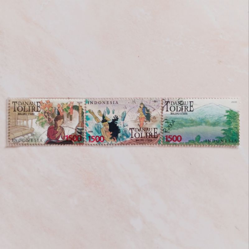 

(AC) Perangko Indonesia 2004 Cerita Rakyat Seri 7 - Danau Tolire Set 3pcs Used