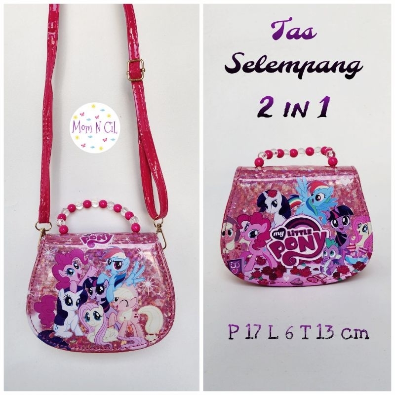 Tas Selempang Anak Perempuan Lebaran Natal Pesta Angpao Sling Bag Glossy Glitter Mote Hello Kitty My