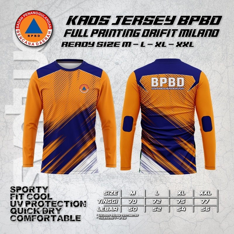 KAOS JERSEY BPBD FULLPRINTING DRYFIT /JERSEY BPBD / KAOS BPBD