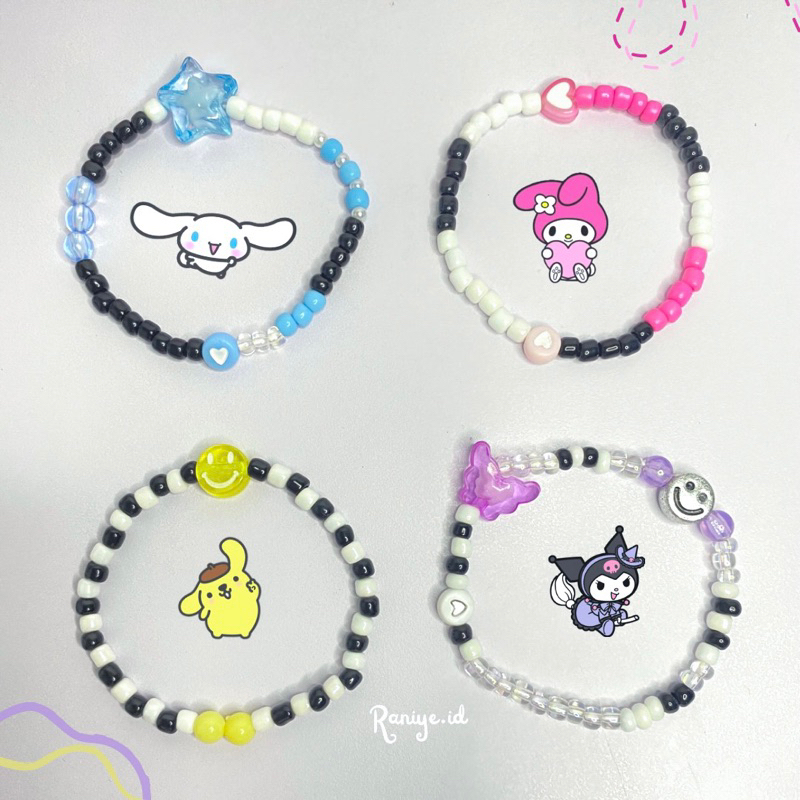 Gelang Manik Kartun Sanrio | Bracelet Gelang Manik Karekter | Sanrio Beads Bracelet | Sanrio My Melo