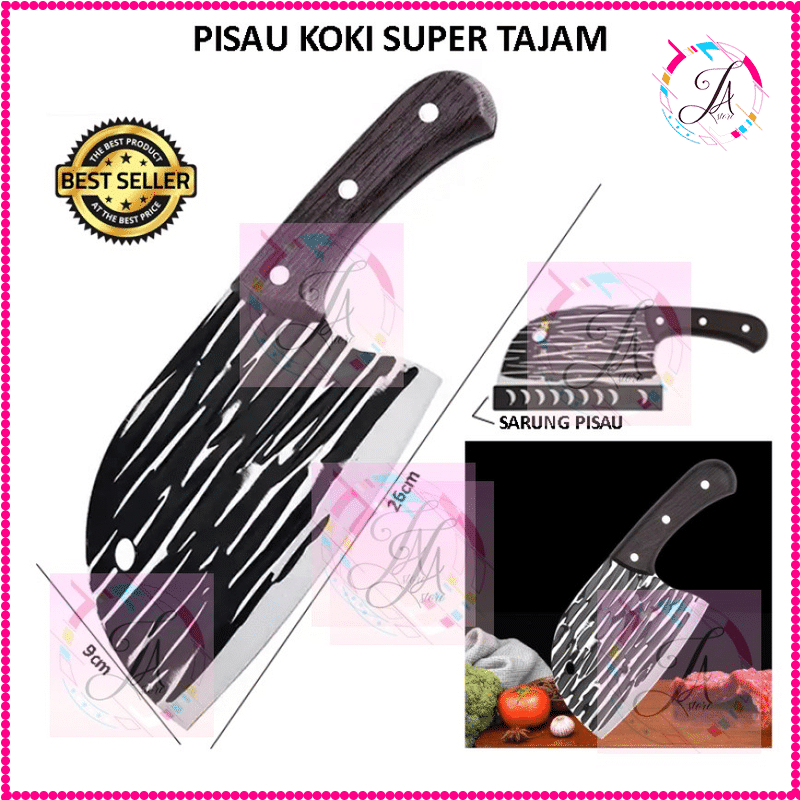 JA  PISAU DAGING SUPER TAJAM / PISAU DAPUR KOKI JEPANG STAINLESS