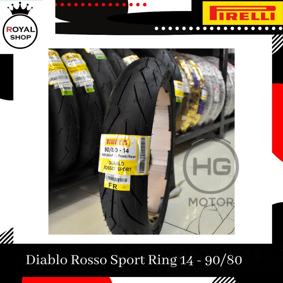 Ban Luar Motor Pirelli Diablo Rosso Sport 90/80 Ring 14 Vario Beat Dll