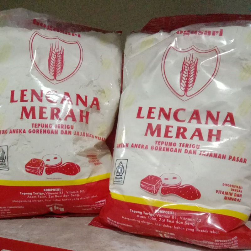 

Tepung Lencana Merah MURAH !!! berat bersih 1kg